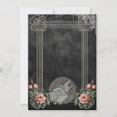 Viking Wolf en Rozen. Het hoofd van een gestileerd Save The Date (Achterkant)