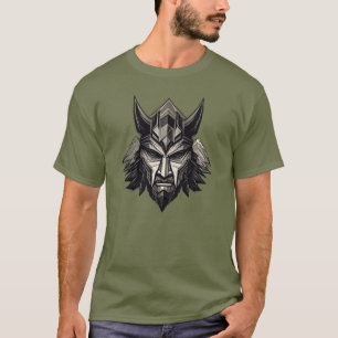 Viking Wolf Warrior – Luxe Noordse Masker Design T T-shirt