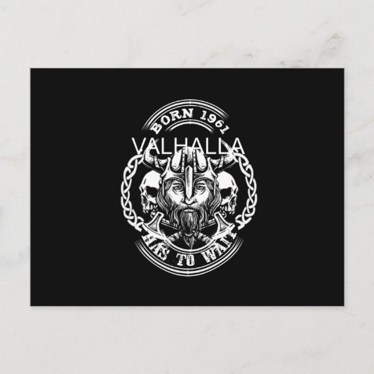Viking Year of Birth 61 "Valhalla moet wachten" Briefkaart (Voorkant)