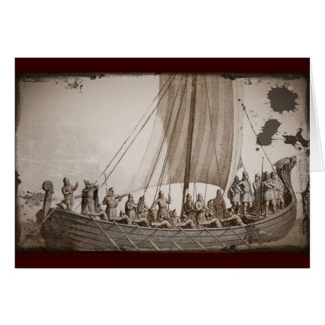Vikingen in een Longboot (Voorkant Horizontaal)