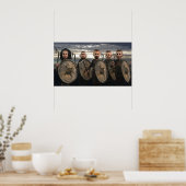 Vikingen op de kust - klein Poster (Keuken)