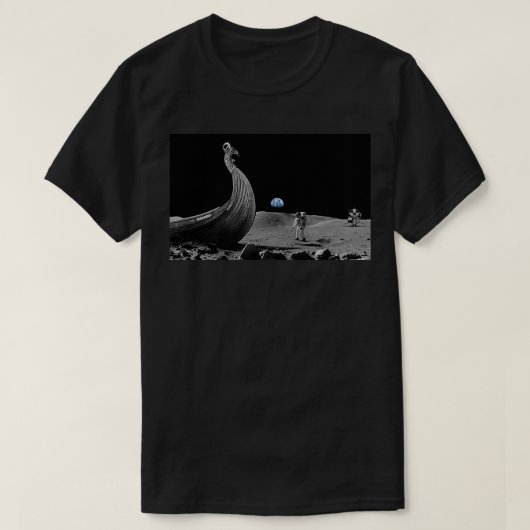 Vikingen op de maan t-shirt (Design voorkant)