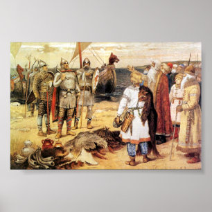 Vikingen op de Shore Poster