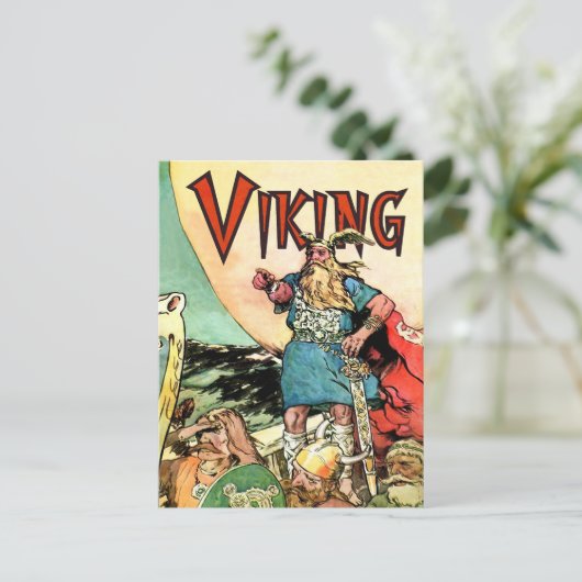 Vikinggod Thor Vikingschip Briefkaart (Staand voorkant)