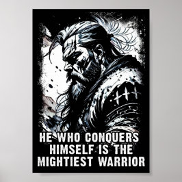 Vikingkrijger Noordse Mythologie Krachtige woorden Poster