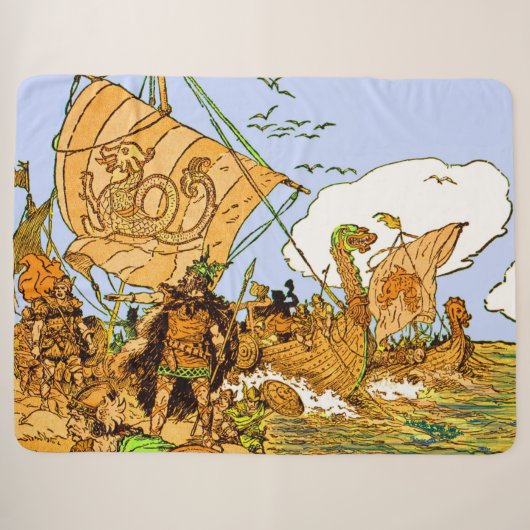 Vikings print sherpa deken (Voorkant (horizontaal))