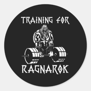 Vikings Workout Outfit Deadlift Nordic Man Gift Ronde Sticker