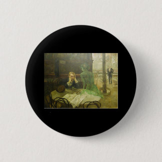 Viktor Oliva. Absinthe Drinker Ronde Button 5,7 Cm