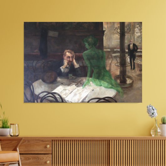 Viktor Oliva - De Absint Drinker (1901) Canvas Afdruk (Insitu (Woonkamer))