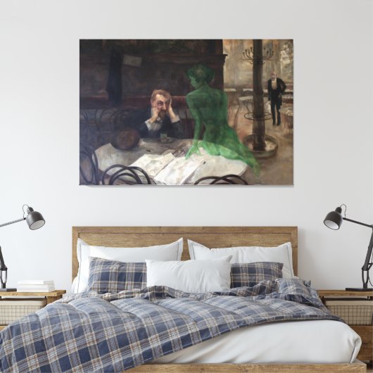 Viktor Oliva - De Absint Drinker (1901) Canvas Afdruk (Insitu (Slaapkamer))