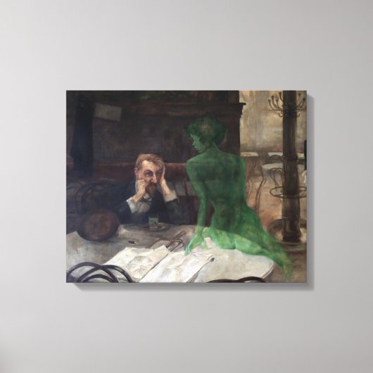Viktor Oliva - De Absint Drinker (1901) Canvas Afdruk (Voorkant)