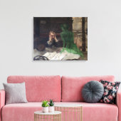 Viktor Oliva - De Absint Drinker (1901) Canvas Afdruk (Insitu (Woonkamer))