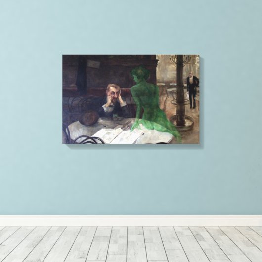 Viktor Oliva The Absinthe Drinker Canvas Afdruk (Insitu (Houten vloer))