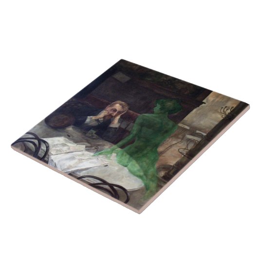 Viktor Oliva The Absinthe Drinker Poster Tegeltje (Zijkant)