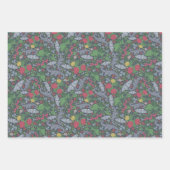 Viktoriaanse Engelse Tuin Mix Vogels Bessen Inpakpapier Vel (Voorkant 3)