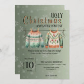 Vilain concours de pull de Noël Invitations sur me (Devant / Derrière)