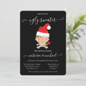 Vilain pull de Noël Baby Shower Invitations (Debout devant)