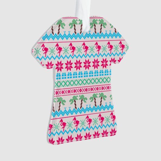 Vilain pull de Noël Flamant rose Tropical (devant)