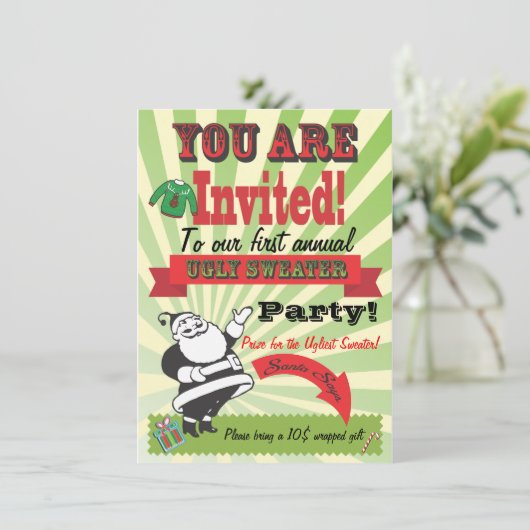 Vilain pull Fête de Noël Invitations (Debout devant)