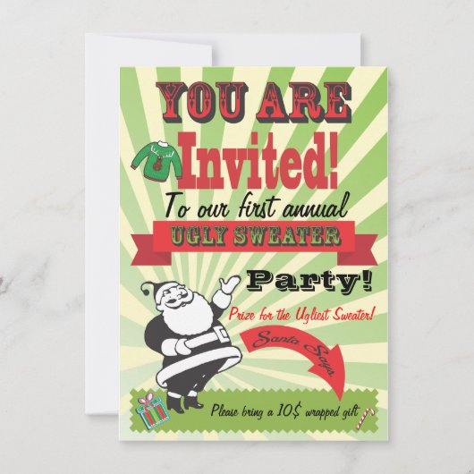Vilain pull Fête de Noël Invitations (Devant)