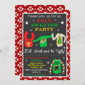 Vilain pull invitation Noël fête de Noël (Devant / Derrière)