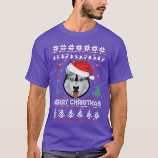 Vilain Sweat de Noël Husky Père Noël Joyeux Noël (Devant)