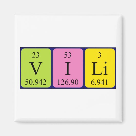 Vili periodieke table name magnet magneet (Voorkant)