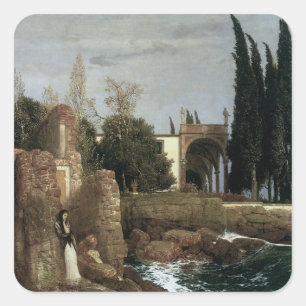 Villa aan de zee van Arnold Böcklin, Symbolisme Ku Vierkante Sticker