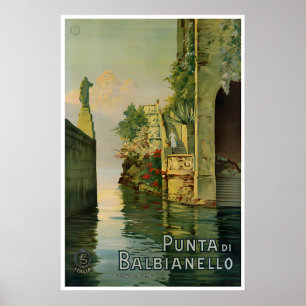Villa del Balbainello Lac de Côme Affiche Italien