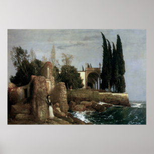 Villa door het Zee van Arnold Bocklin, symbolistis Poster