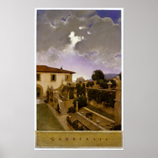 Villa Gamberaia, Settignano door Maxfield Parrish Poster (Voorkant)