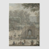 Villa,  olieverfschilderij bruiloft vellum uitnodigingen (Voorkant)