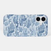 Village Blue Toile iPhone 16 Hoesje (Achterkant horizontaal)
