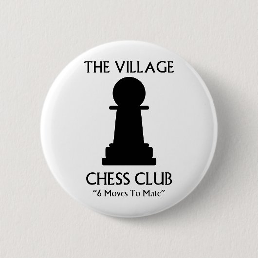 Village Chess Club Ronde Button 5,7 Cm (Voorkant)