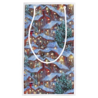  Village Christmas Gift Bag Klein Cadeauzakje