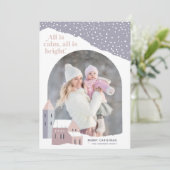 Village de neige | Carte de vacances photo (Debout devant)