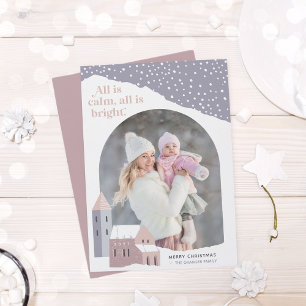 Village de neige   Carte de vacances photo