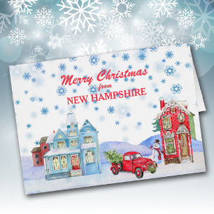 Village de neige du New Hampshire Carte de Noël