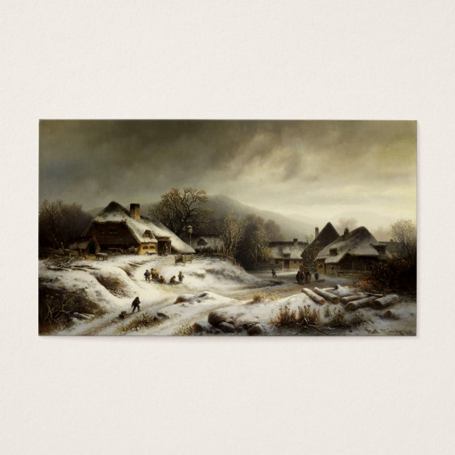 Village de neige et paysage (Devant)