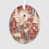 Village de Noël 3d rouge et or (devant)