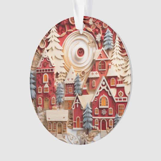 Village de Noël 3d rouge et or (devant)