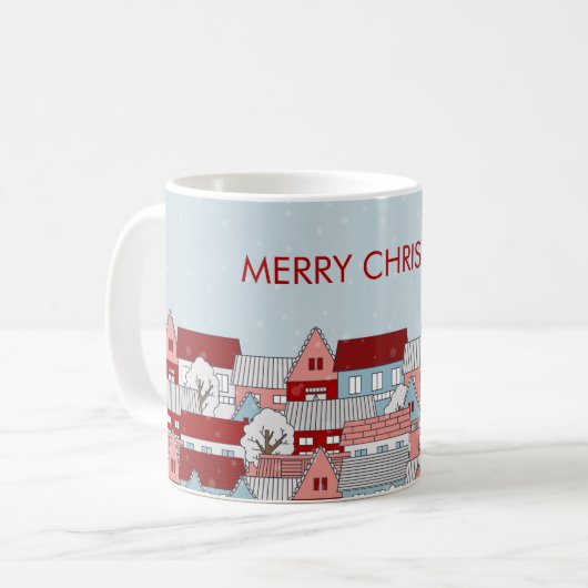 Village de Noël Café Mug (Devant gauche)