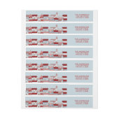 Village de Noël Étiquette de adresse de vacances (Feuille)