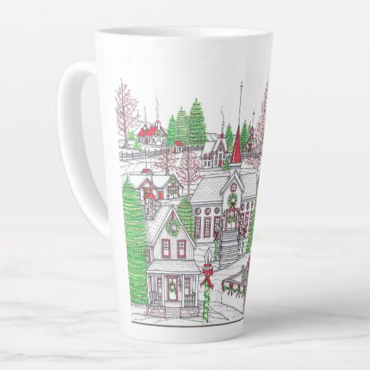Village de Noël Latte Mug (Angle gauche)