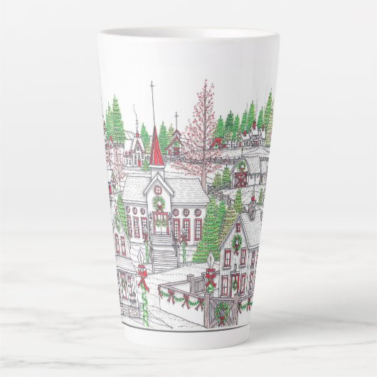 Village de Noël Latte Mug (Devant)