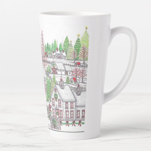 Village de Noël Latte Mug (Droite)