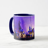 Village de Noël Whimsical Purple Art Mug Cup (Devant gauche)