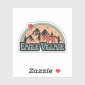 Village d'Eagle, Autocollant Alaska (Feuille)