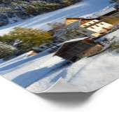 Village des Dolomites en hiver affiche (Coin)
