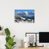 Village des Dolomites en hiver affiche (Bureau à domicile)